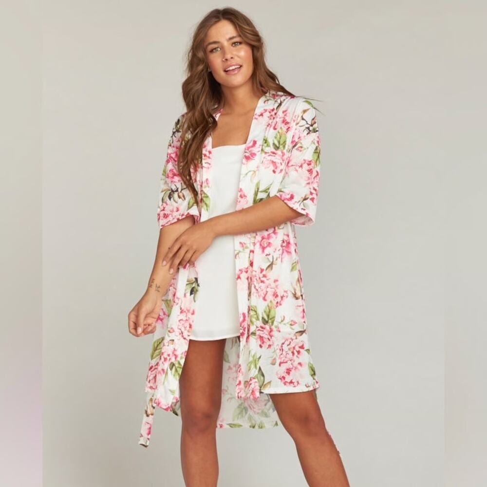 Show Me Your Mumu Pink and Green Brie Floral Robe - One Size 🌸🌿🌸